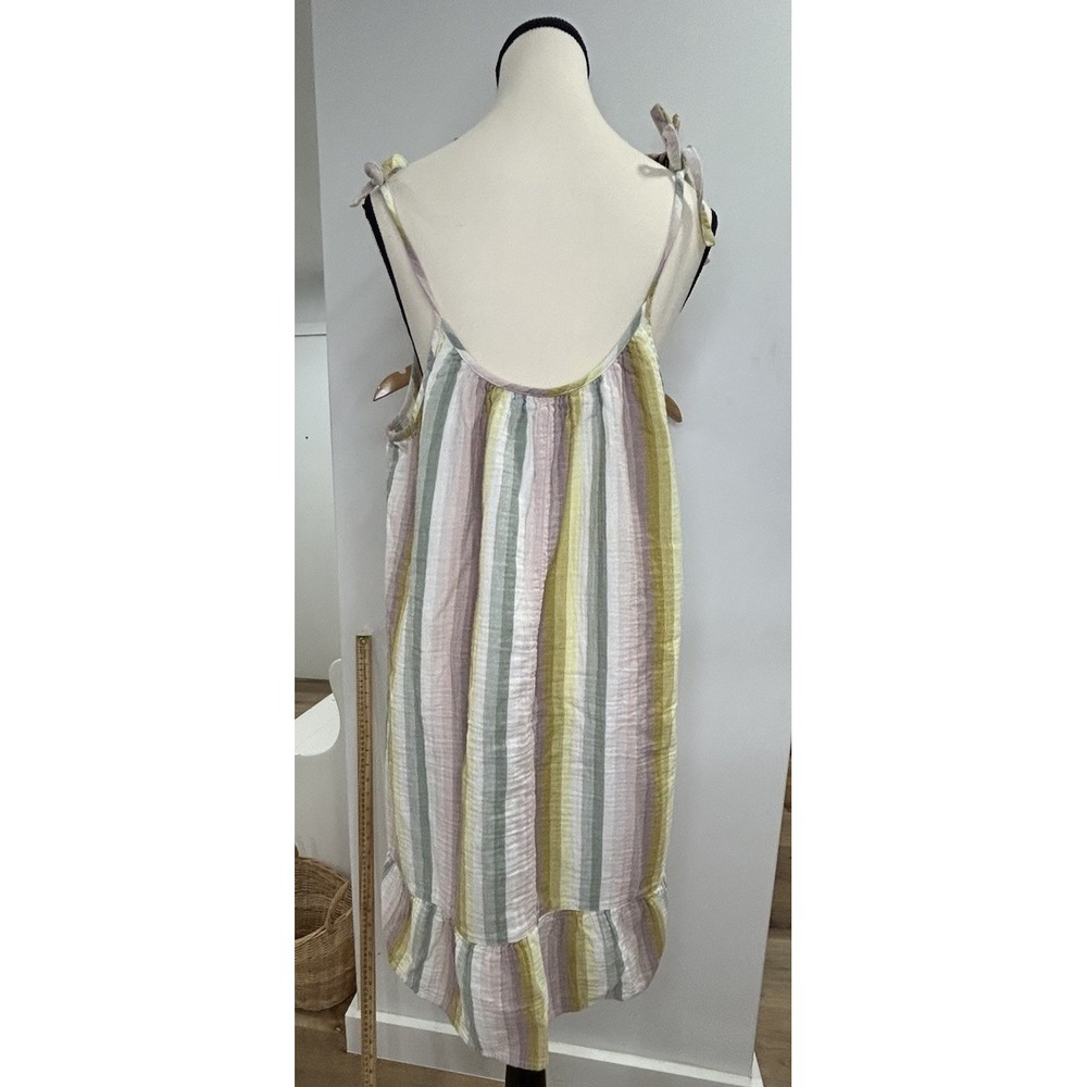 Madewell Lightestspun Tie-Strap Ruffle-Hem Cover-Up Dress Size L - Picture 2 of 6
